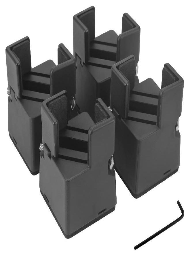 BTSD-home BTSD-home Bed Risers 2 Inch Heavy Duty Furniture Risers with Screw Clamp for Table Couch Chair 4 Pack Black 