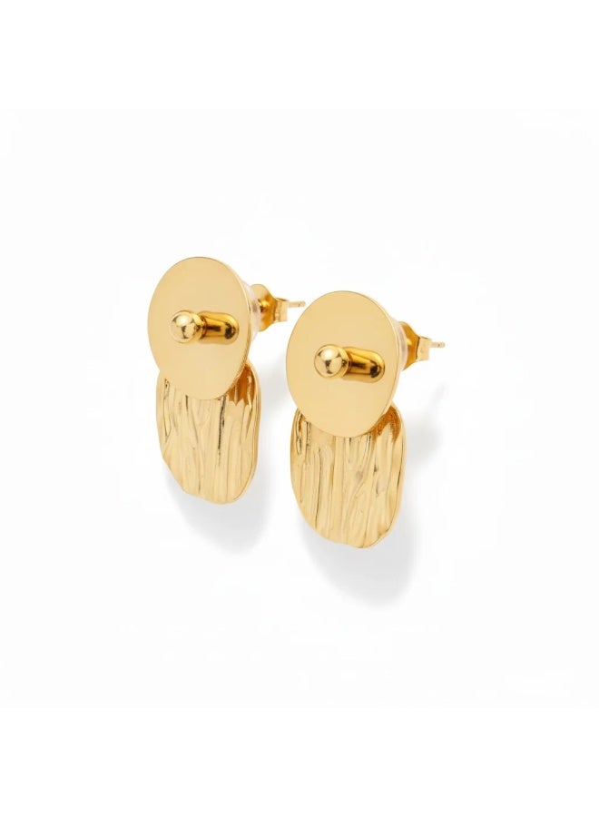 Bariq Textured Organic Drop Earrings - Tarnish Free - Image 2