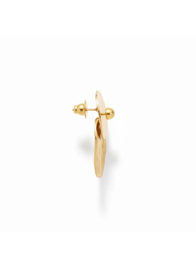 Bariq Textured Organic Drop Earrings - Tarnish Free - Image 3