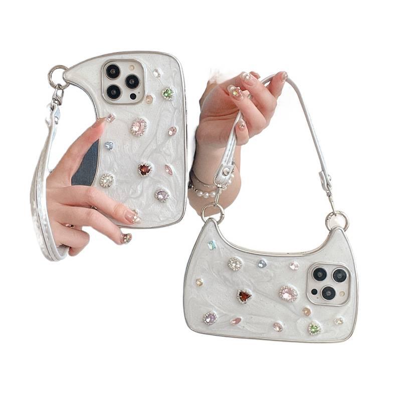 Protective Case | Shockproof Cover for iPhone 14 / 14 Plus / 14 Pro / 14 Pro Max | Single Shell | TPU | Sparkling Diamond | Handbag Style - Image 1