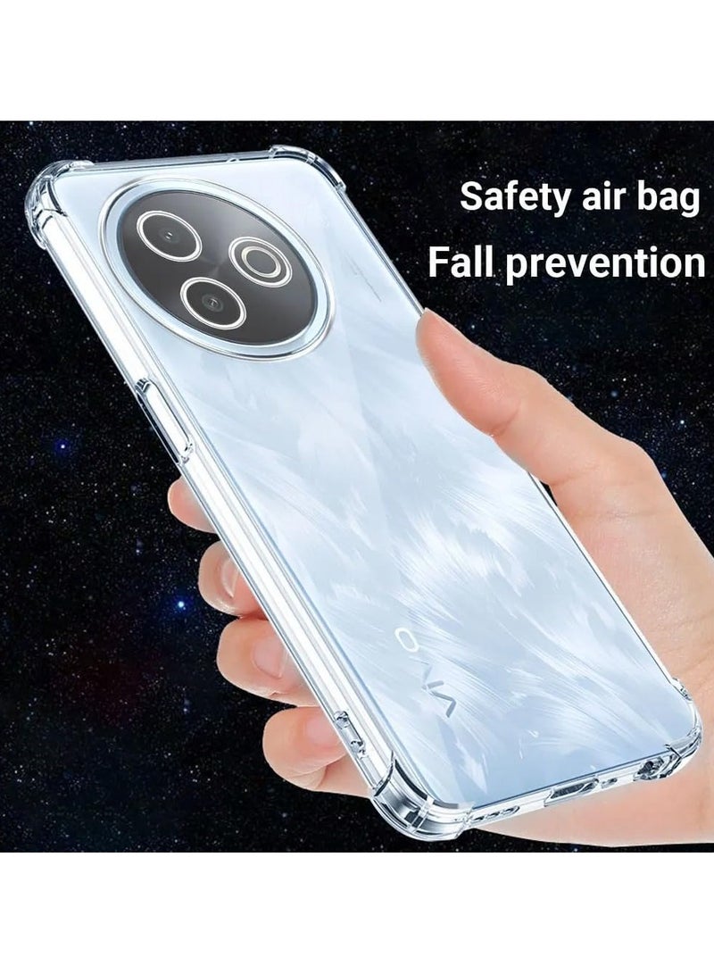 عام غطاء شفاف لهاتف VIVO Y39 5G - تصميم رفيع من مادة TPU المرنة مع وسادات هوائية مضادة للصدمات في الزوايا الأربع وحماية متكاملة لعدسة الكاميرا - Image 4