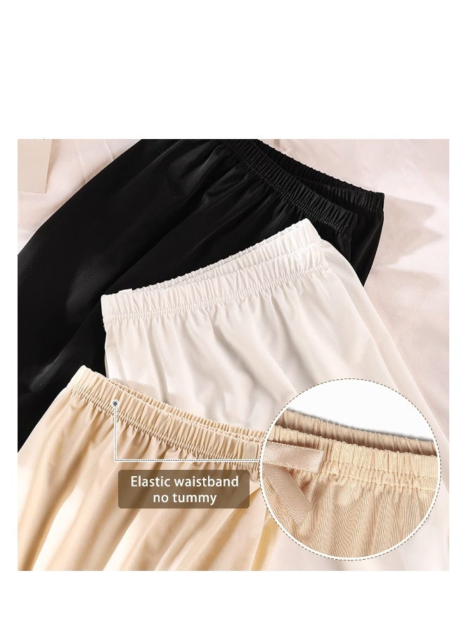 3 Pieces Women Slip Shorts Lace Pettipants Half Culotte Split Skirt, 40-60kg - Image 4