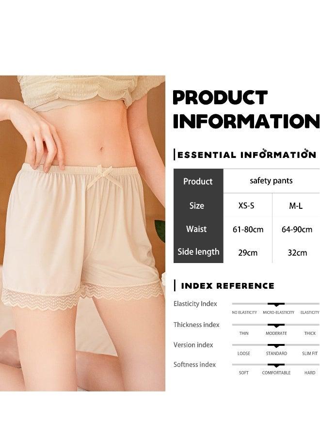 3 Pieces Women Slip Shorts Lace Pettipants Half Culotte Split Skirt, 40-60kg - Image 2