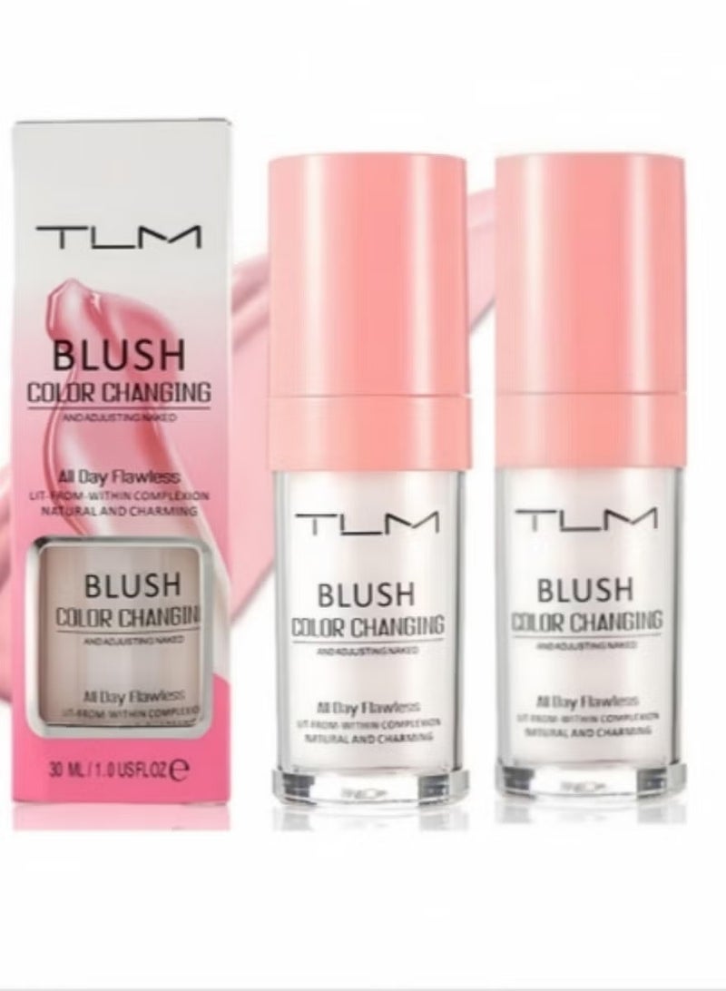 TLM Beauty Set: 2 Temperature-Activated Liquid Blushes, Color-Changing, Lightweight Moisturizing, Waterproof, Sweatproof, Suitable for All Skin Types and Tones - Image 1