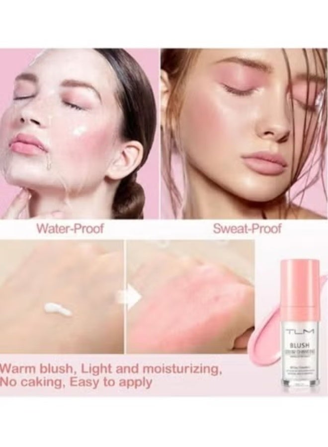 TLM Beauty Set: 2 Temperature-Activated Liquid Blushes, Color-Changing, Lightweight Moisturizing, Waterproof, Sweatproof, Suitable for All Skin Types and Tones - Image 5