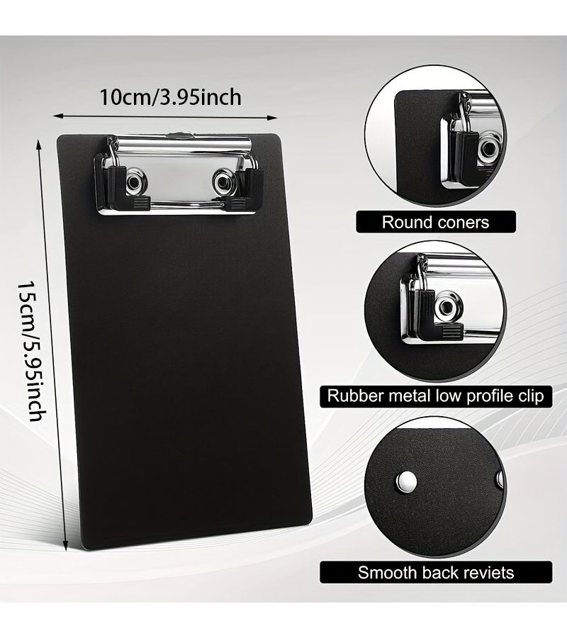 Mini Plastic Clipboard Set Of 5 With Profile Clip For Memo Notes Receipts And Tickets - Image 2