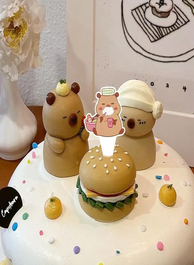 Geluode Capybara Cupcake Toppers, 24Pcs Capybara Birthday Party Decorations, Animal Themed Capybara Birthday Cake Topper Party Decorations for Kids Boys Girls Capybara Lover Baby Shower - Image 5