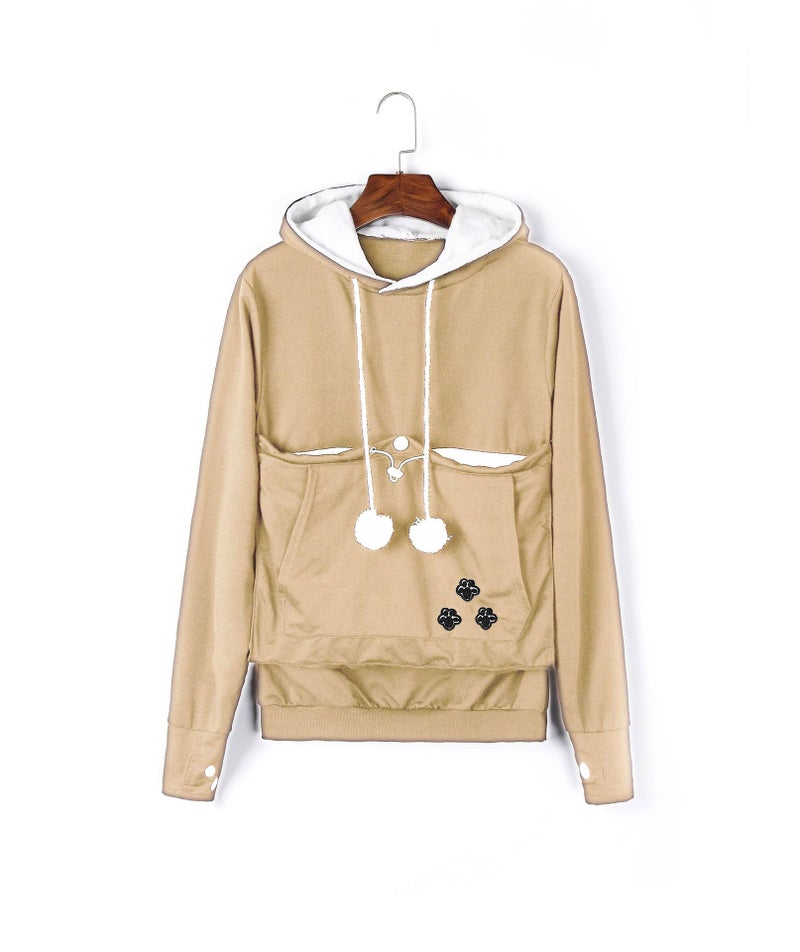 Oversized Pocket Hoodie Autumn Winter Loose Fit Red  - Image 2
