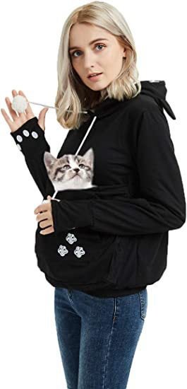 Oversized Pocket Hoodie Autumn Winter Loose Fit Red  - Image 4