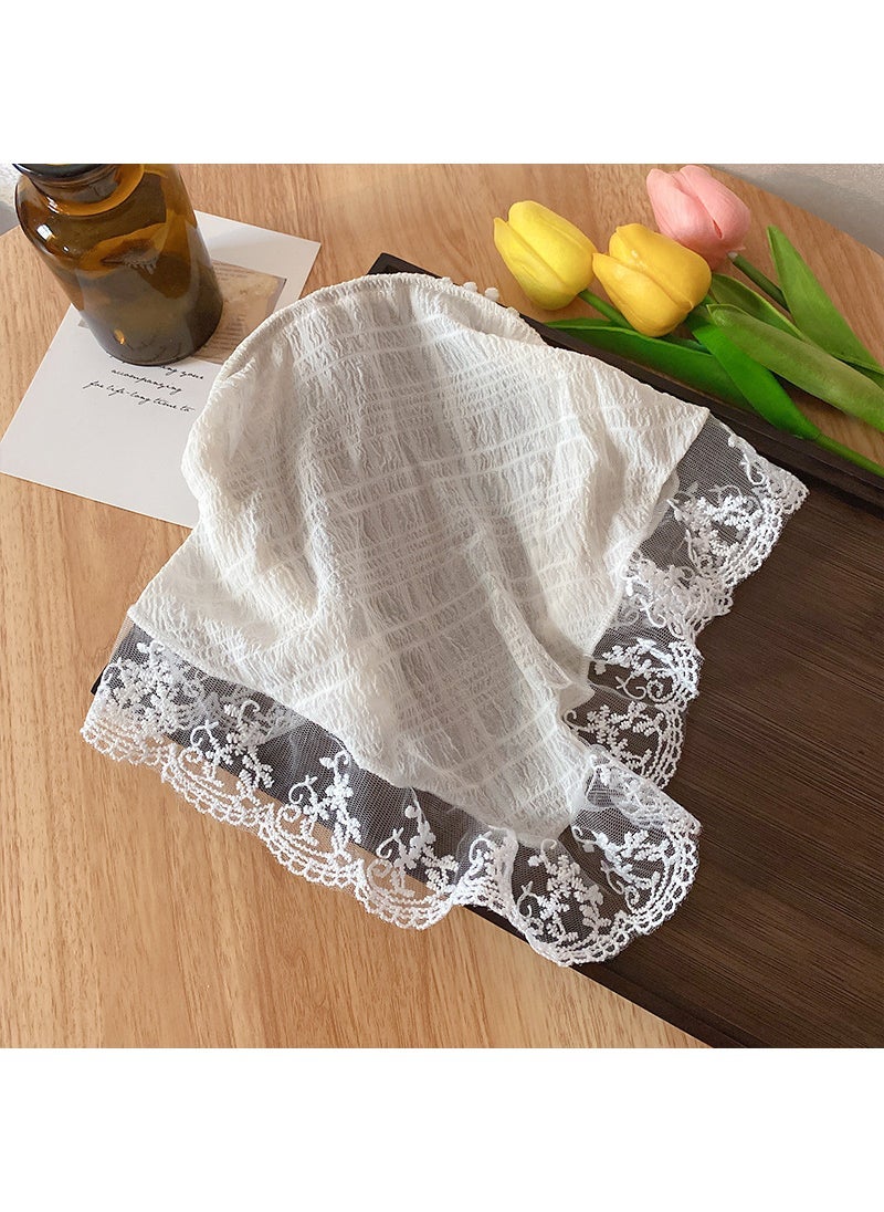 Generic Vintage Lace Triangle Scarf Hairband Beige headband 