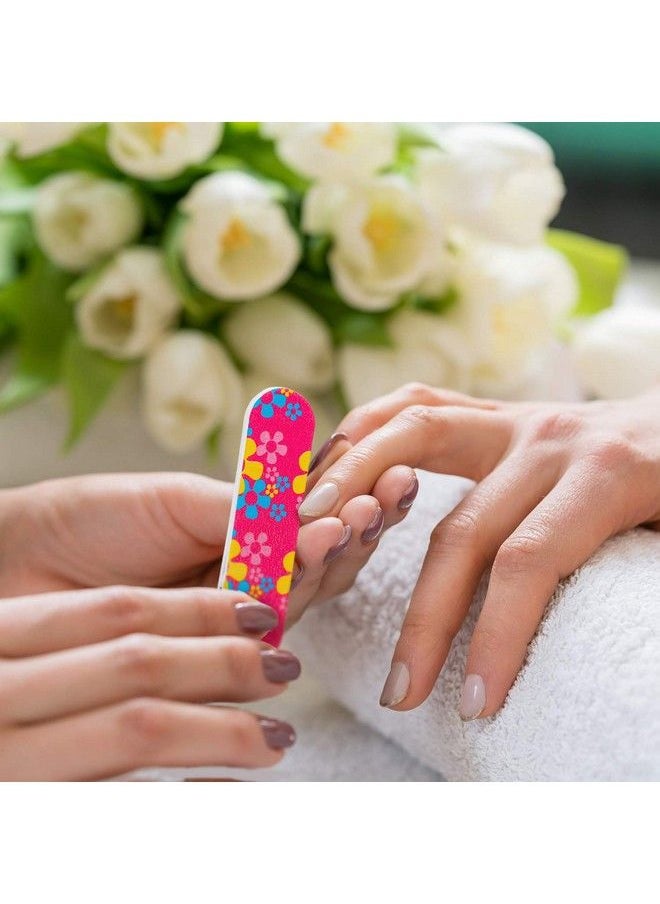 Mudder - 150 Pieces Disposable Nail File Double Sided Emery Nail Files Colorful Floral Nail Files Bulk For Home Salon Use - Image 1