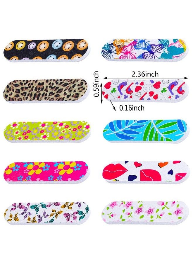 Mudder - 150 Pieces Disposable Nail File Double Sided Emery Nail Files Colorful Floral Nail Files Bulk For Home Salon Use - Image 1