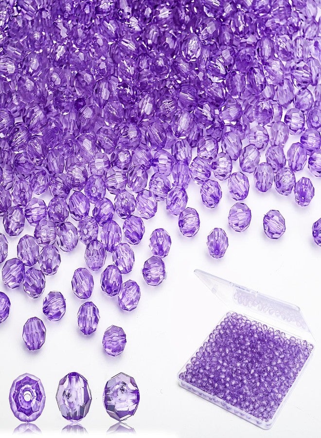 BONNY BOXX 500pcs 8mm Acrylic Faceted Round Crystal Beads Transparent Light Purple Loose Spacer Craft Beads for DIY Bracelet Necklace Earring Keychain Jewelry Making Bags Decoration - Image 1