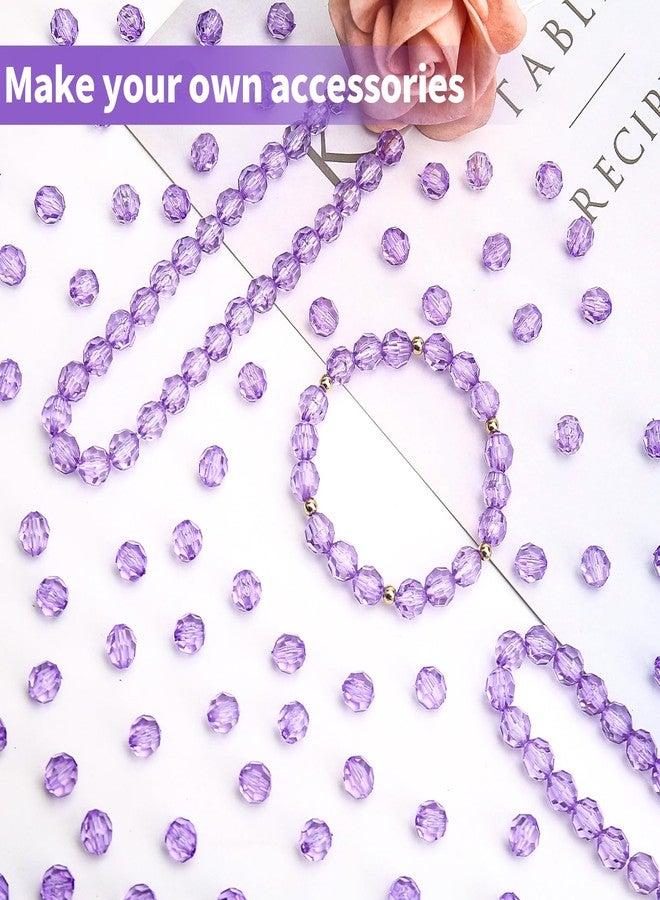 BONNY BOXX 500pcs 8mm Acrylic Faceted Round Crystal Beads Transparent Light Purple Loose Spacer Craft Beads for DIY Bracelet Necklace Earring Keychain Jewelry Making Bags Decoration - Image 4