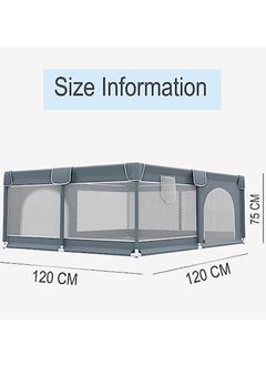 Gonice Baby Playpen, Extra Large Playard for Babies, Portable Indoor Outdoor Toddlers Safety Play Yard Activities with Breathable Mesh&Zipper Door,Grey-120×120cm  - Image 2