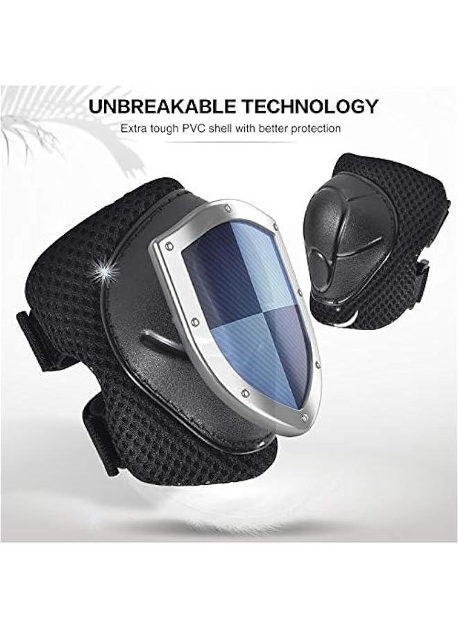 null - Knee Pads for Kids Knee Pads and Elbow Pads Toddler with Wrist Guards for Girls Boys 3 in 1 for Skating Cycling Bike Scooter - Image 1