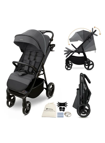 neobreez TETRA Ultra-Compact Lightweight Travel All-Terrain Toddler Baby Stroller, Baby Trolley Pushchair Buggy W/Cup Holder, One Hand Fold Deep&Wide Seat, Waterproof UPF 50+ Canopy, 0-4yrs,  22kg, 3yrs Warranty
