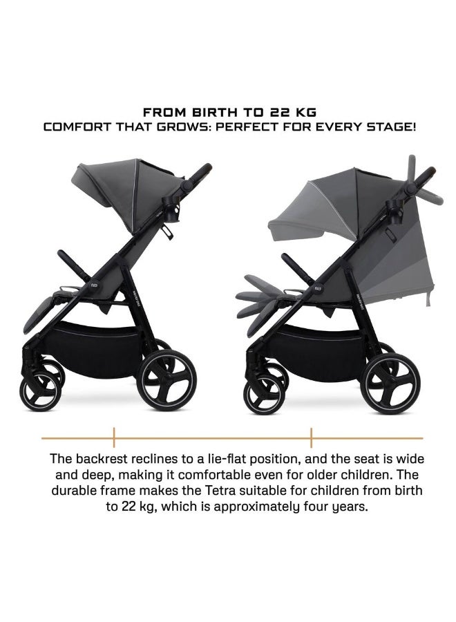 نيوبريز عربة أطفال رباعية الاتجاهات خفيفة الوزن للسفر، عربة أطفال بعربة أطفال مع حامل أكواب، مقعد عميق وواسع قابل للطي بيد واحدة، مظلة مقاومة للماء بعامل حماية من الأشعة فوق البنفسجية +، ضمان  سنوات - Image 2