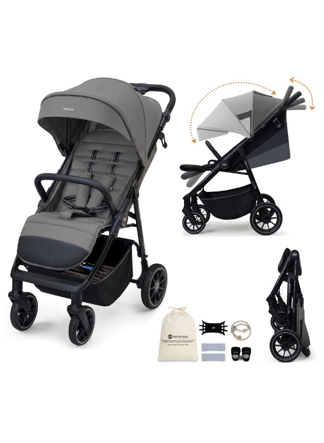 neobreez TETRA Ultra-Compact Lightweight Travel All-Terrain Toddler Baby Stroller, Baby Trolley Pushchair Buggy W/Cup Holder, One Hand Fold Deep&Wide Seat, Waterproof UPF 50+ Canopy, 0-4yrs,  22kg, 3yrs Warranty - Image 1