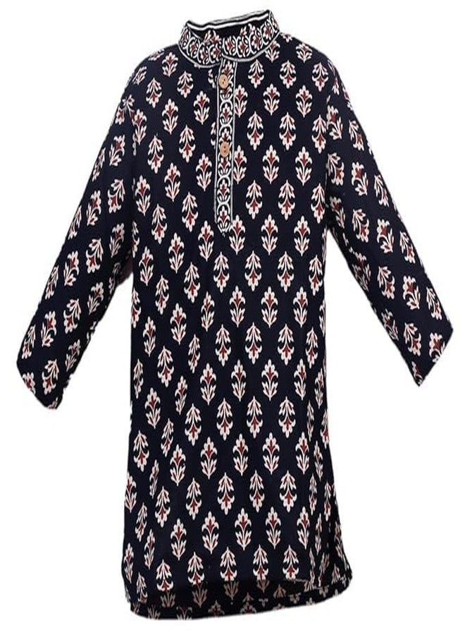 LITTLE DREAMS Traditional Jaipuri Print Dhoti & Kurta Set Special for Kids Black & Red 12-18 M - Image 3