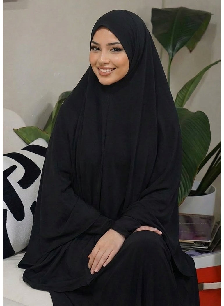 Women Abaya Hijab Solid Color Long Scarf With Sunscreen Convenient Turban HeadScarf Can Cover the Whole Body, Daily Under Cap Women Veil - Image 2