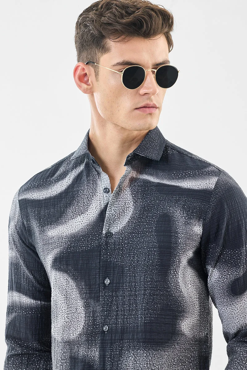 SNITCH Abstract Slim Fit Crushed Shirt