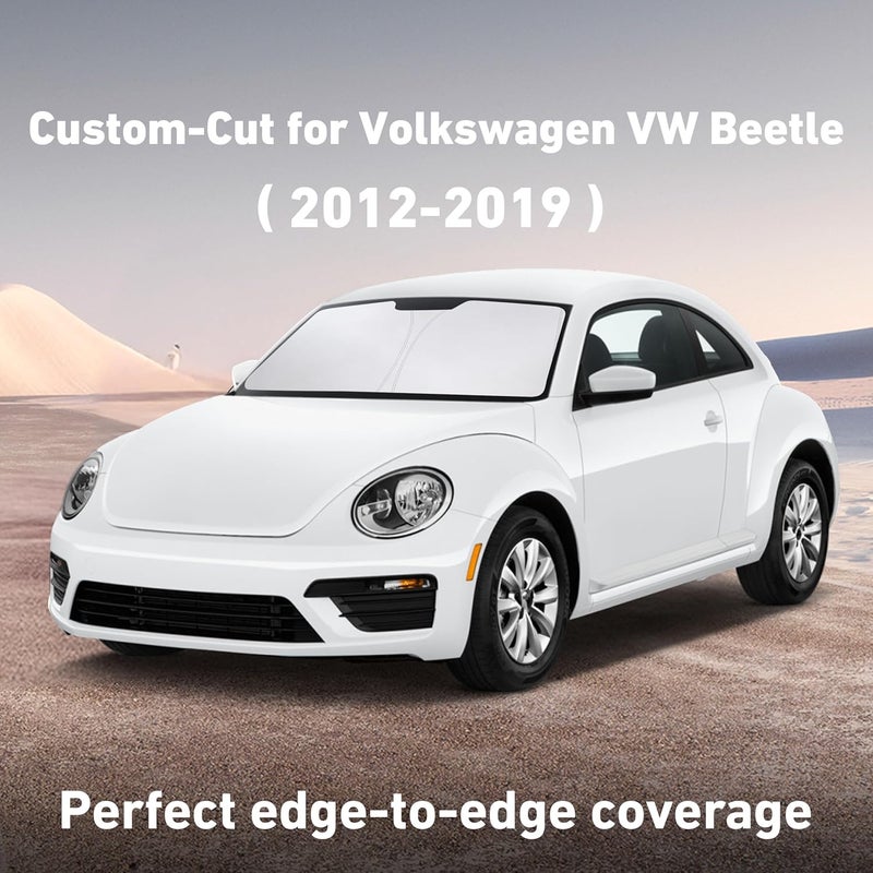 EcoNour Windshield Sunshade for Volkswagen VWBeetle 2012-2017 2018 2019, Sun Visor for Front Windshield & Window Sun Shade Cover, UV Heat Blocker & Protector, Car Accessories - Image 2
