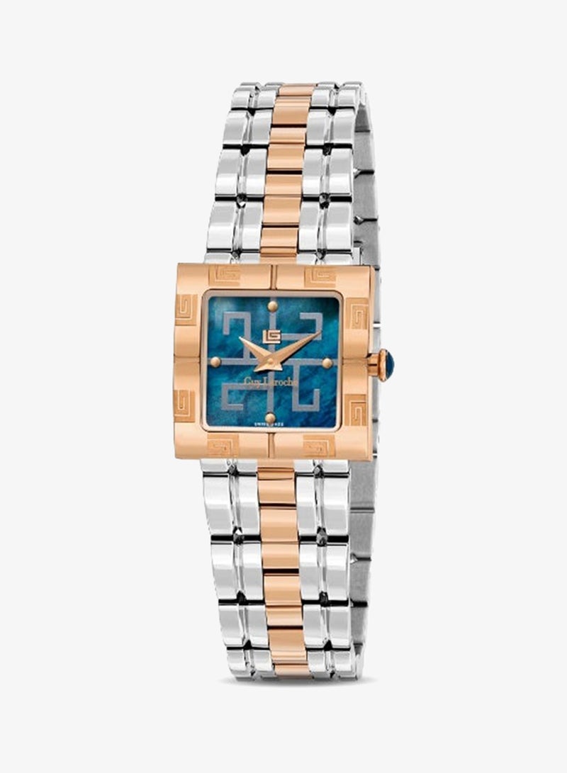 Camille Blue Dial Silver Rose Gold Stainless Steel Bracelet Analog Watch for Women 23mm