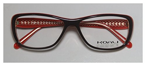 Koali 7184k For Ladies/Women Designer Full-Rim Shape Hip Ophthalmic Fashion Accessory Eyeglasses/Eyeglass Frame (53-14-130, Taupe/Coral/Transparent Orange) - Image 2