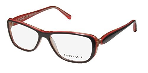 Koali 7184k For Ladies/Women Designer Full-Rim Shape Hip Ophthalmic Fashion Accessory Eyeglasses/Eyeglass Frame (53-14-130, Taupe/Coral/Transparent Orange) - Image 1