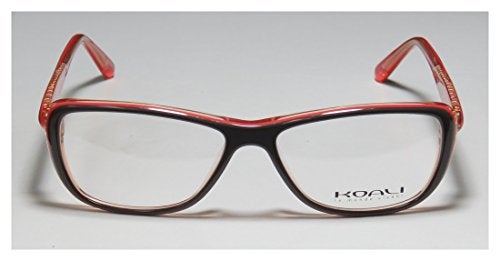 Koali 7184k For Ladies/Women Designer Full-Rim Shape Hip Ophthalmic Fashion Accessory Eyeglasses/Eyeglass Frame (53-14-130, Taupe/Coral/Transparent Orange) - Image 3