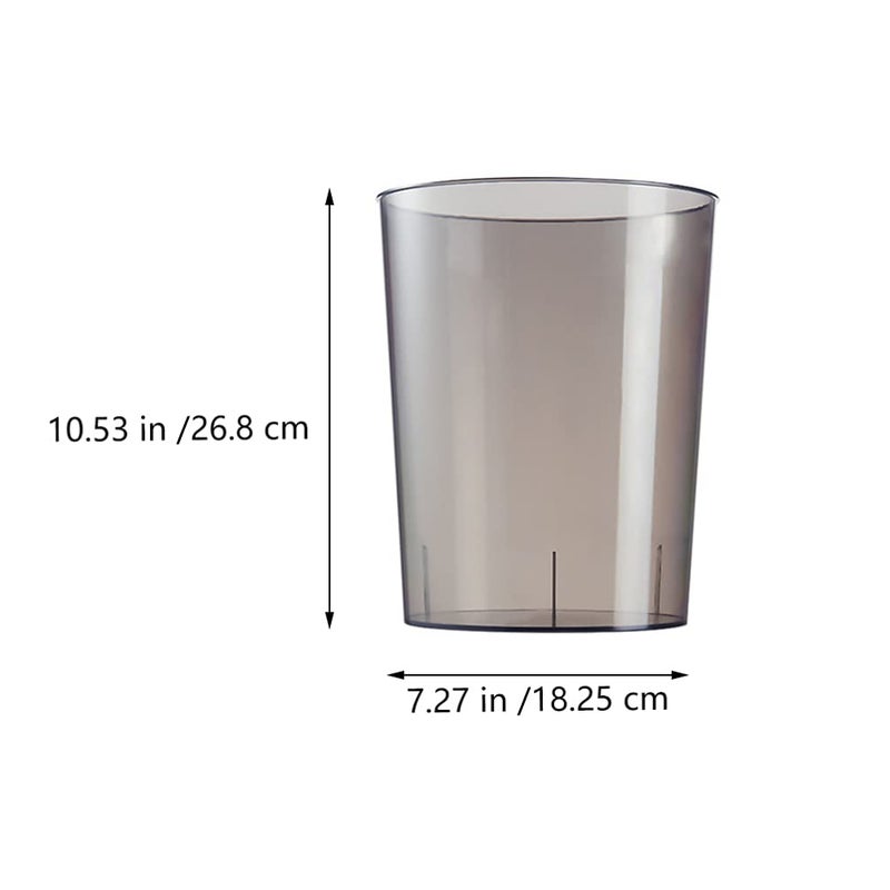 woobles Waste Basket Clear Trash can Trash Can Clear Plastic Garbage Can Round Wastebasket Trash Bin Recycling Bin Waste Container for Home Kitchen Bathroom and Office Gray Clear Bucket Trashcan - Image 2