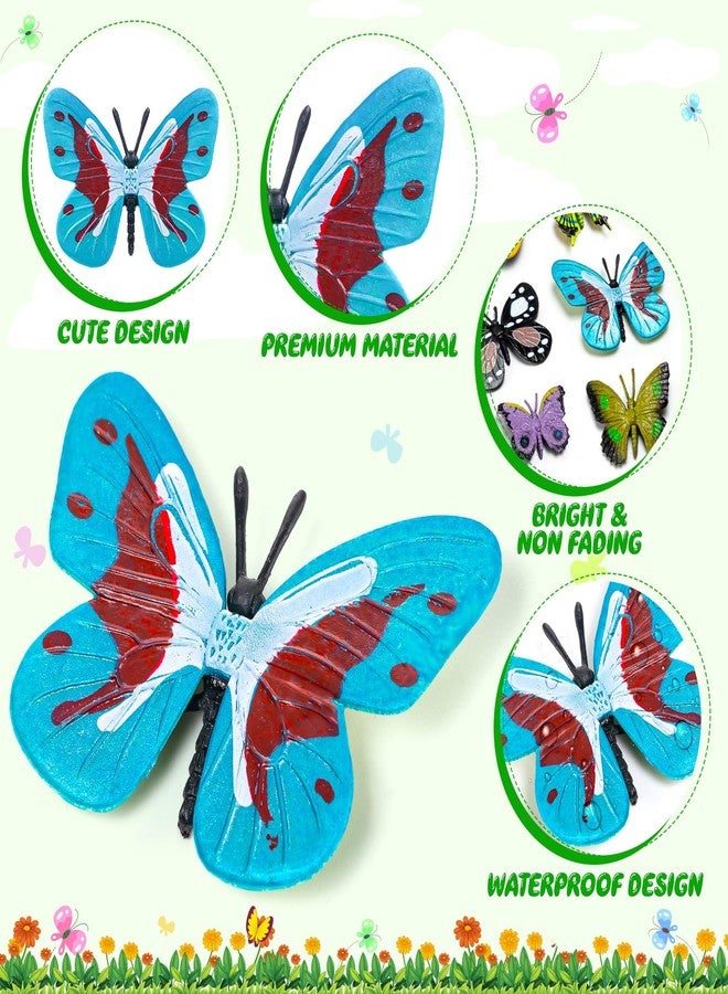 KVCSYAW 38 PCS Plastic Butterflies Toy, Butterfly Action Figures Art Toys, 38 Styles Colorful Lifelike Interactive Butterfly Decoration for Kindergarten, School Education and Animal Themed Party Decor - Image 3