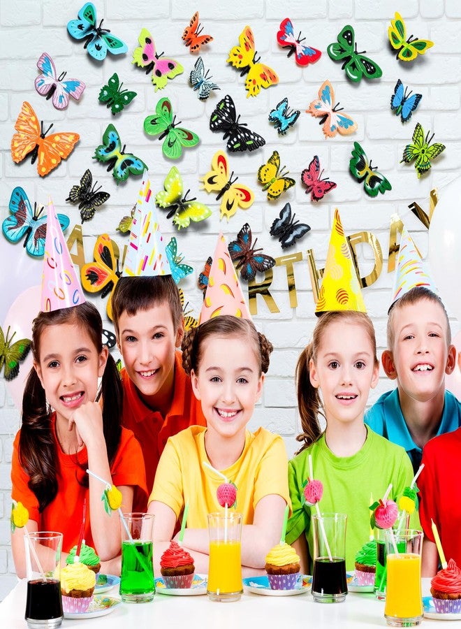 KVCSYAW 38 PCS Plastic Butterflies Toy, Butterfly Action Figures Art Toys, 38 Styles Colorful Lifelike Interactive Butterfly Decoration for Kindergarten, School Education and Animal Themed Party Decor - Image 4