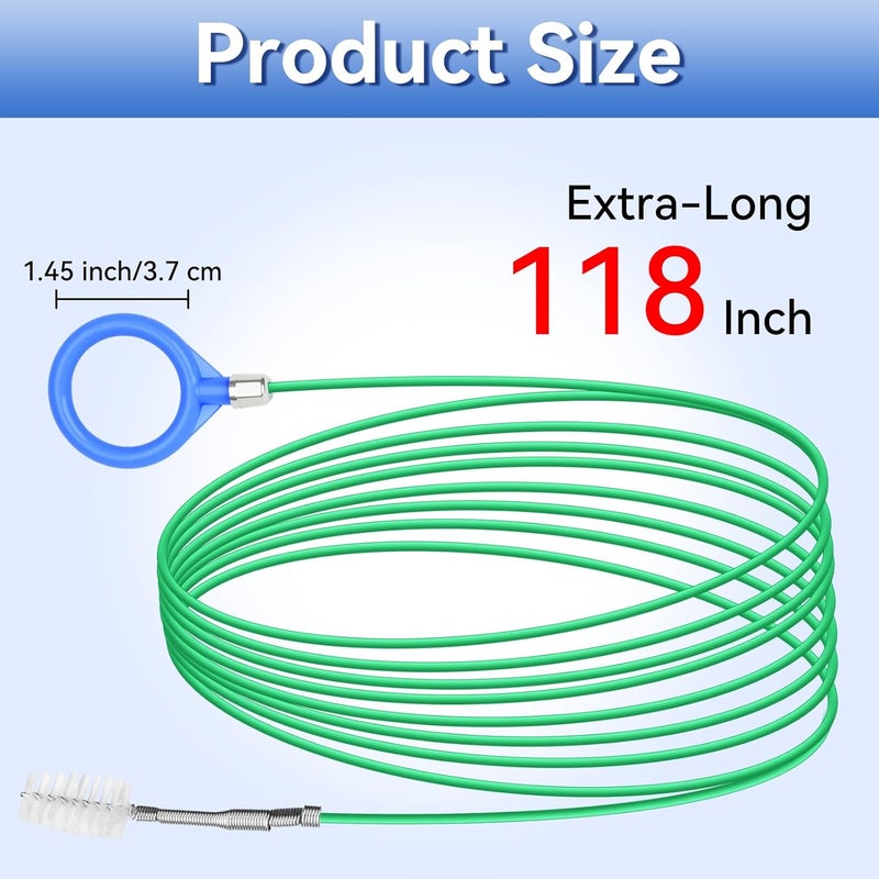AUGHOA Auto Sunroof Cleaning Tool, 120 Inch Long Flexible Tube Brush, 2 Pcs 7 inch Pipe Cleaner for Car Sunroof, Windshield Wiper Drain Hole - Image 4