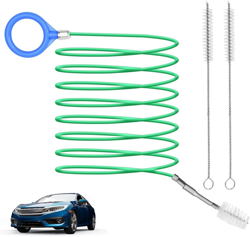 AUGHOA Auto Sunroof Cleaning Tool, 120 Inch Long Flexible Tube Brush, 2 Pcs 7 inch Pipe Cleaner for Car Sunroof, Windshield Wiper Drain Hole - Image 1