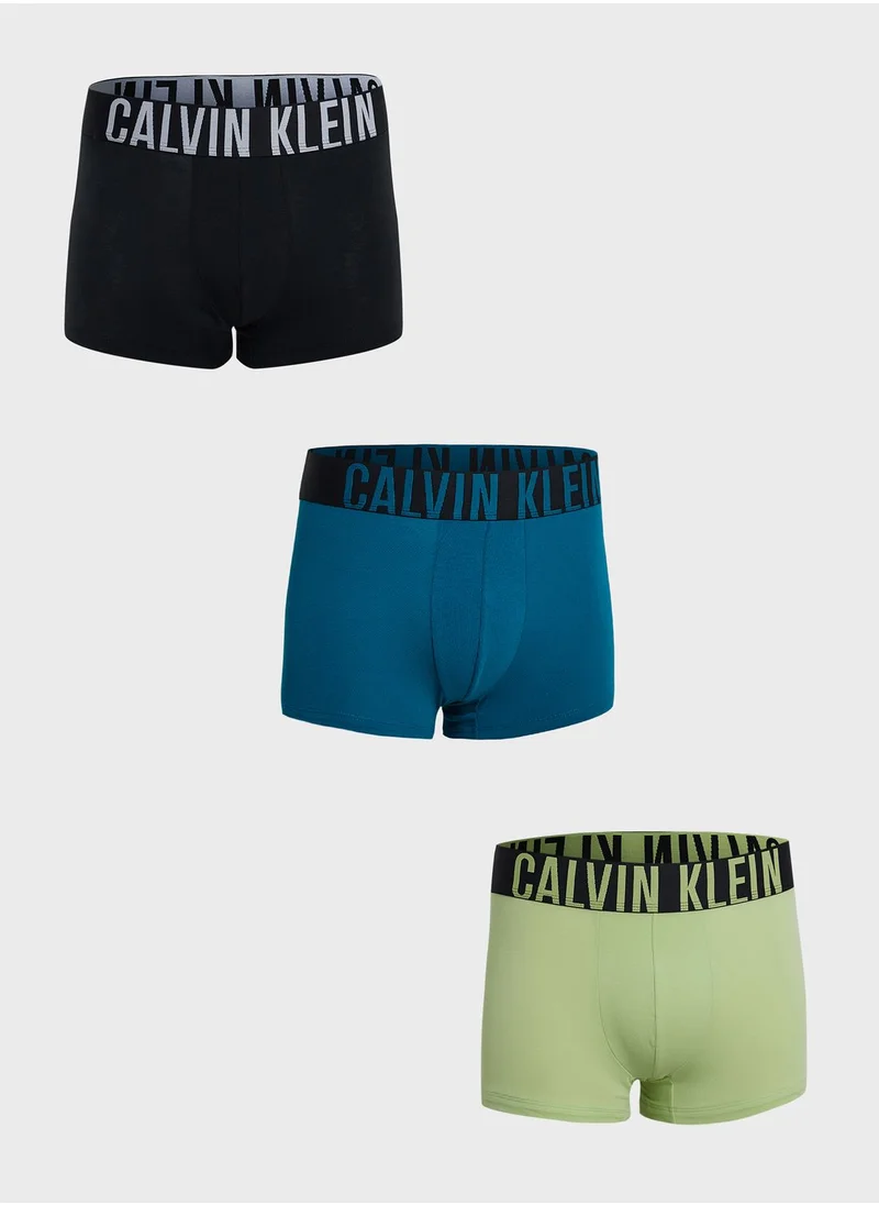 CALVIN KLEIN 3 Pack Logo Band Trunks