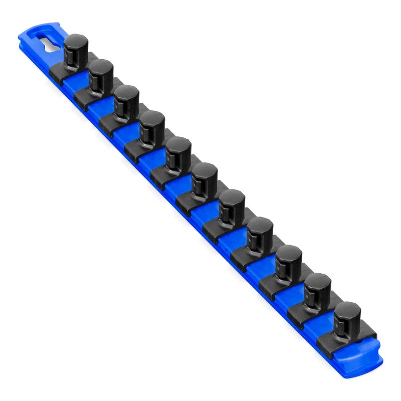 Ernst Manufacturing - 8419-Blue-1/2 13-Inch Socket Organizer with 11 1/2-Inch Twist Lock Clips, Blue - Image 1