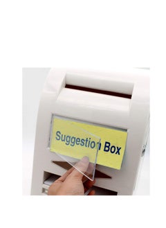 PARTNER Suggestion Box, Donation Box, Post Box, Comment Box, Lock and Pen for Wall or Countertop, 6 Replaceable Labels  - Image 2