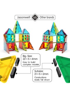 Jasonwell Magnetic Tiles Kids Magnetic Blocks Building Sets 3D Magnet Tile Building Blocks Toy Construction Educational Stem Toys Gifts For Toddlers Boys Girls 3 4 5 6 7 8 9 10 + Year Old  - Image 3