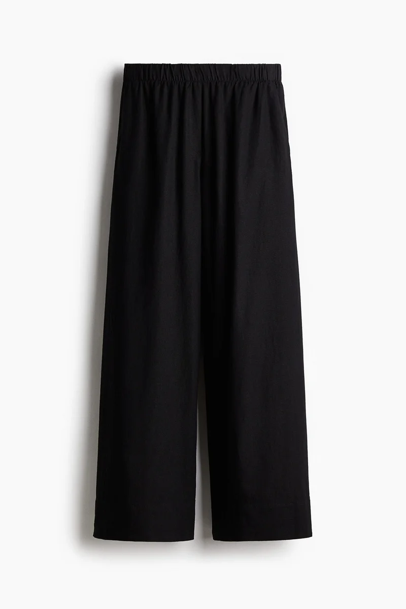 H&M Wide linen-blend trousers