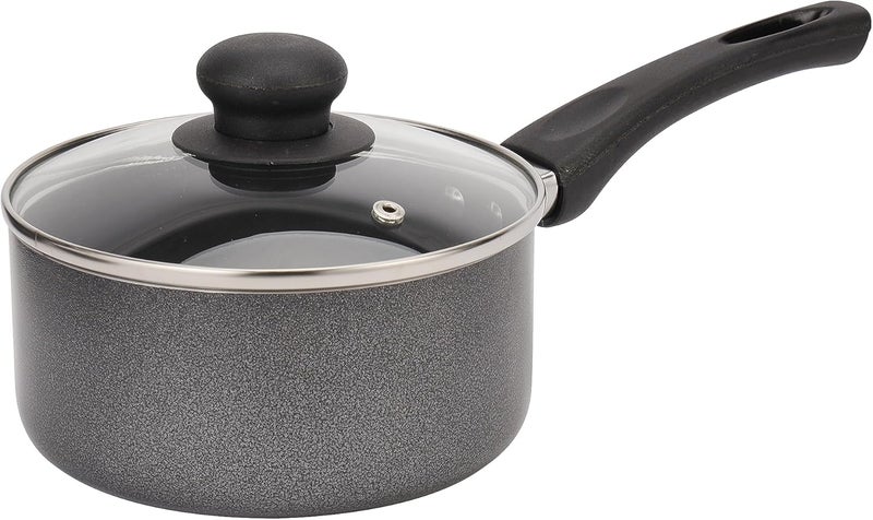 Royalford 7-Piece Non-Stick  Press Aluminum Cookware Set Grey Aluminum Body With 3-Layer Non-Stick Coating Grey - Image 5