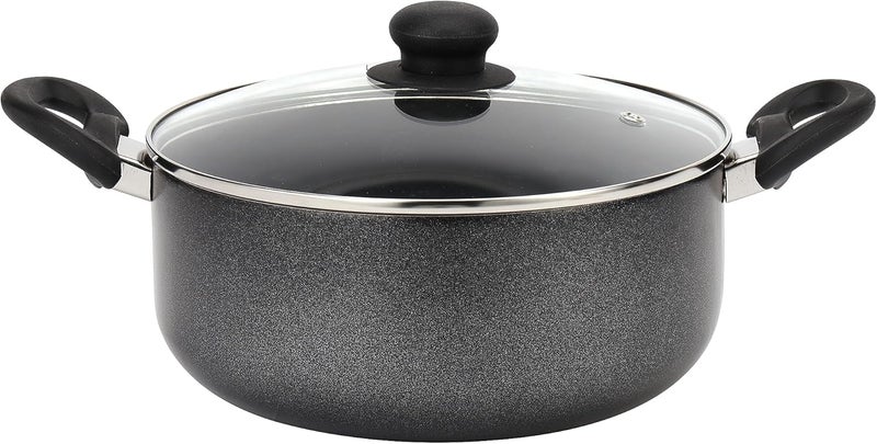 Royalford 7-Piece Non-Stick  Press Aluminum Cookware Set Grey Aluminum Body With 3-Layer Non-Stick Coating Grey - Image 4
