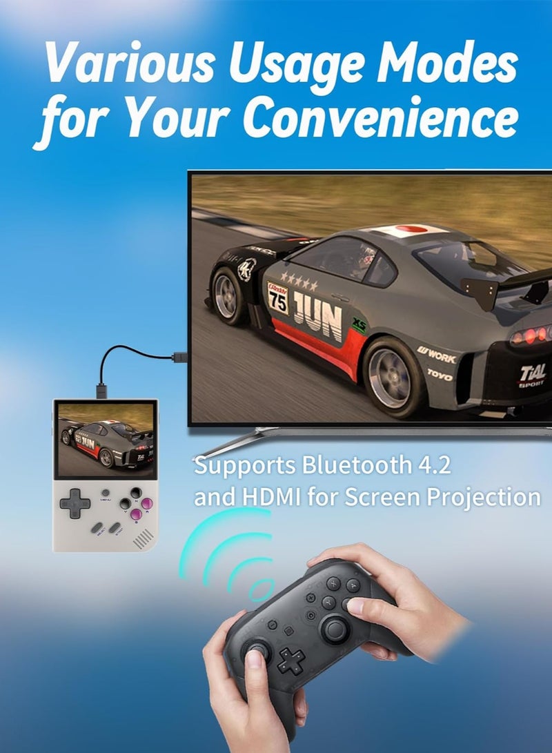 RG35XX Plus Linux Handheld Game Console, 3.5'' IPS Screen, Pre-Loaded 5527 Games, 3300mAh Battery, Supports 5G WiFi Bluetooth HDMI and TV Output (64GB, Grey) - Image 3