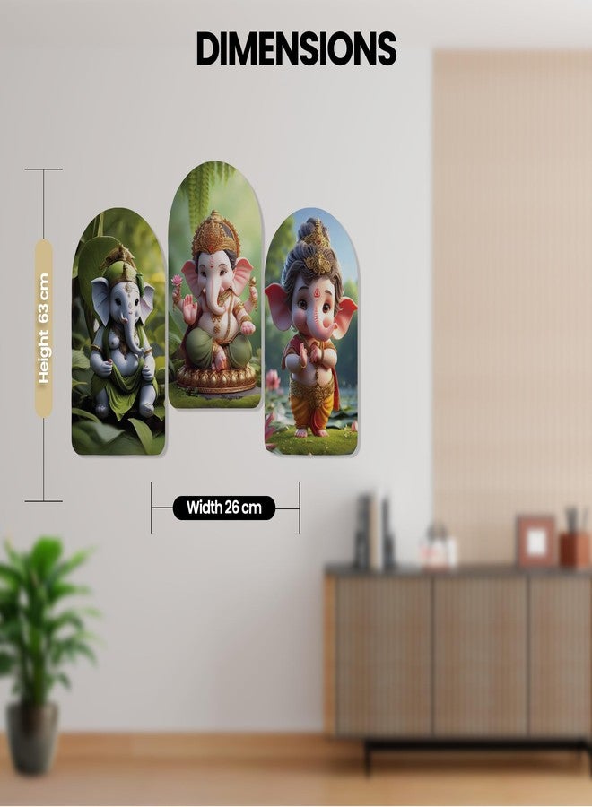 Kaameri Bazaar Ganesha Wall Sculpture | Wooden Frame for Diwali Wall Decoration | Handcrafted Wall Hanging Art for Living Room, Bedroom & Hall | Elegant Home Decor Gift - Image 4
