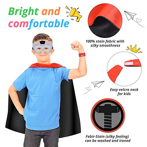 Roko Toys for 3-10 Year Old Boys, Superhero Capes for Kids 3-12 Year Old Boy Gifts Boys Cartoon Dress up Costumes Party Supplies Toys for Ages 2-4 5-7 (6 Pcs with Gift Box) - Image 4
