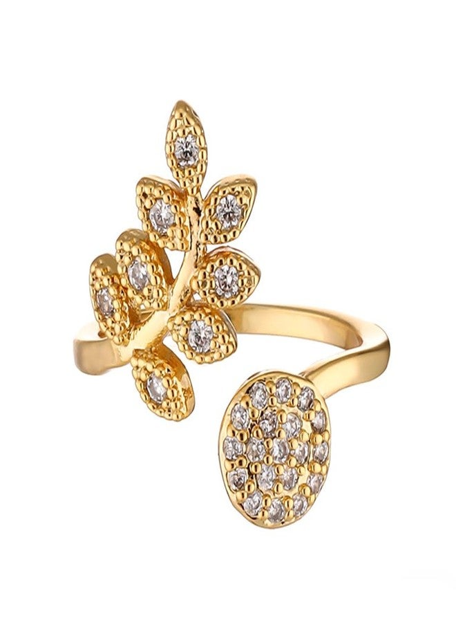 Rumtock Crystal Beads Open Finger Ring Adjustable Finger Tip Manicure Jewelry Gold Nail Cap for Women Girls - Image 1