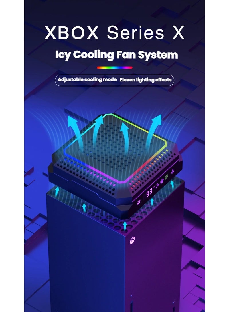 RGB Xbox Cooling Fan, RGB Cooling Fan for Xbox Series X, LED Light RGB Effect, Auto Fan Mode - Image 2
