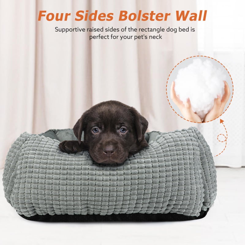 MIXJOY Dog Beds for Medium Dogs Washable, Rectangle Pet Bed Medium Size Dog, Orthopedic Sleeping Pet Sofa Bed, Soft Calming Cat Beds for Indoor Cats, Anti-Slip Bottom with Multiple Size - Image 2