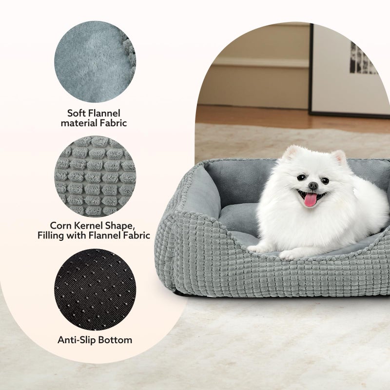MIXJOY Dog Beds for Medium Dogs Washable, Rectangle Pet Bed Medium Size Dog, Orthopedic Sleeping Pet Sofa Bed, Soft Calming Cat Beds for Indoor Cats, Anti-Slip Bottom with Multiple Size - Image 3